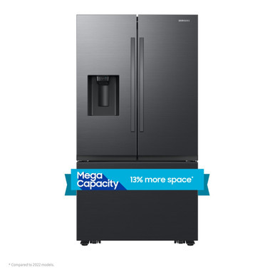 Samsung 31 Cu. Ft. Fingerprint Resistant Matte Black Steel Freestanding French Door Refrigerator - Image 3
