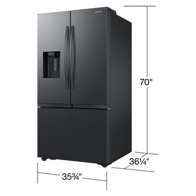 Samsung 31 Cu. Ft. Fingerprint Resistant Matte Black Steel Freestanding French Door Refrigerator - Image 2