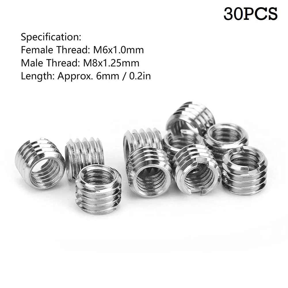Threaded Inserts Reducer M8 Male To M6 Female Nut Adapter Inner And Outer Tooth Hollow Tube Coupler Fasteners 6MM - Image 3